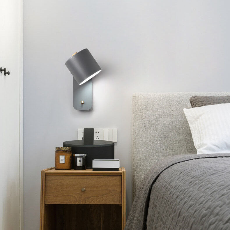 Nordic Macaron Cylinder Rotatable Wall Sconce Lamp Metal 9.8in