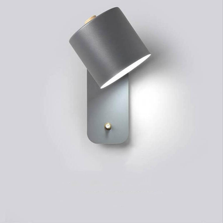 Nordic Macaron Cylinder Rotatable Wall Sconce Lamp Metal 9.8in