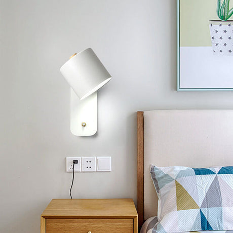 Nordic Macaron Cylinder Rotatable Wall Sconce Lamp Metal 9.8in