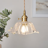 Lampsmodern-UK Retro Flower Glass Pendant Light Adjustable 59in Cord