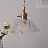 Lampsmodern-UK Retro Flower Glass Pendant Light Adjustable 59in Cord
