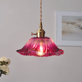 Lampsmodern-UK Retro Flower Glass Pendant Light Adjustable 59in Cord