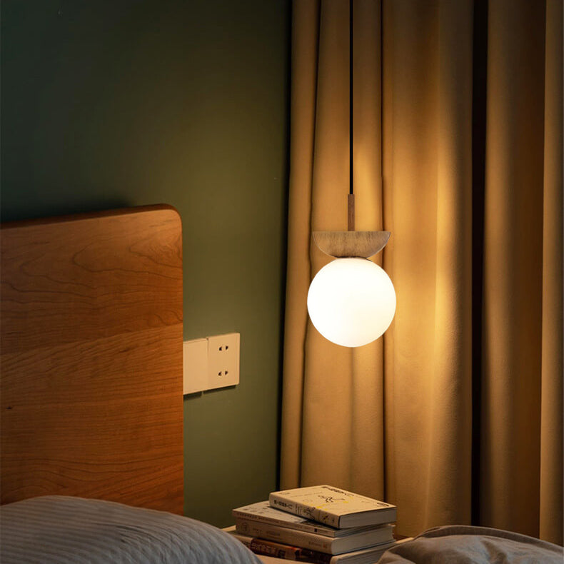 Modern Minimalist Glass Orb Ceiling Light Iron 1-Light