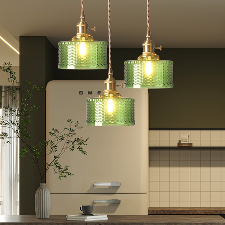 Lampsmodern-UK Vintage Cylinder Glass Pendant Light Adjustable 59 in Drop