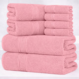 8-Piece Fancy Cotton Towel Set – Ultra Soft, Quick-Dry & Highly Absorbent