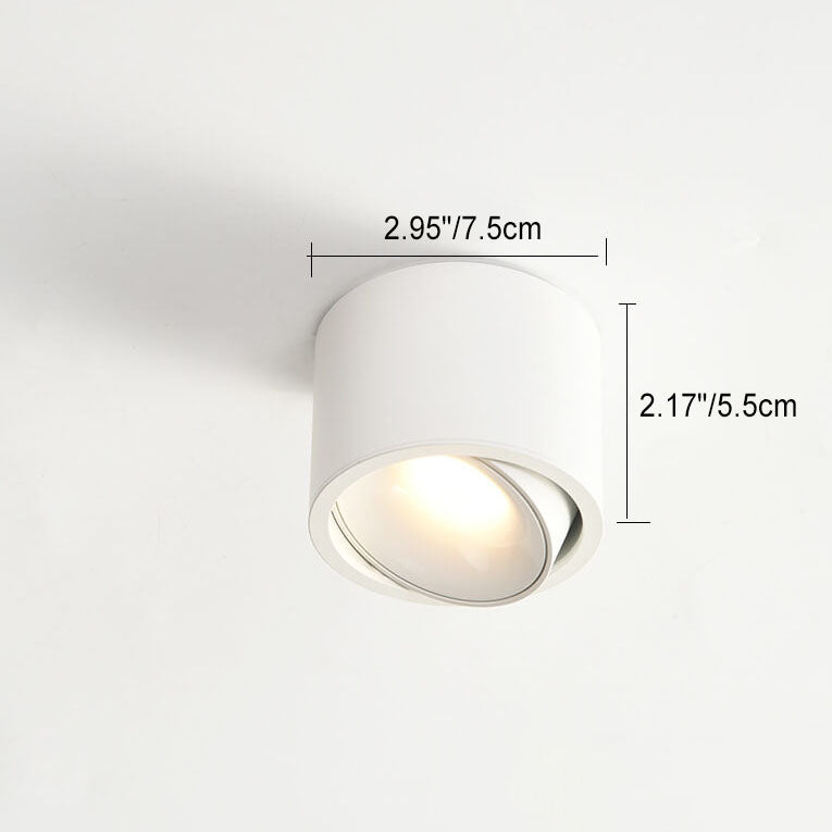 Modern Minimalist Round Adjustable LED Flush Mount Spotlight Aluminum 1-Light
