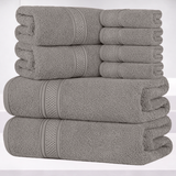 8-Piece Fancy Cotton Towel Set – Ultra Soft, Quick-Dry & Highly Absorbent