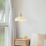 Tulip glass pendant light shade and brass fitting