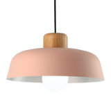Lampsmodern-UK Nordic Wooden Pendant Light Aluminum Accents D11.8 H5.5in