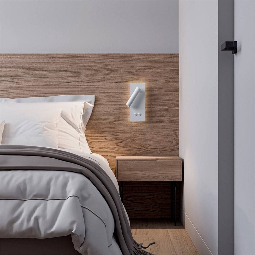 Wall mounted LED reading lamp in a minimalist interior style