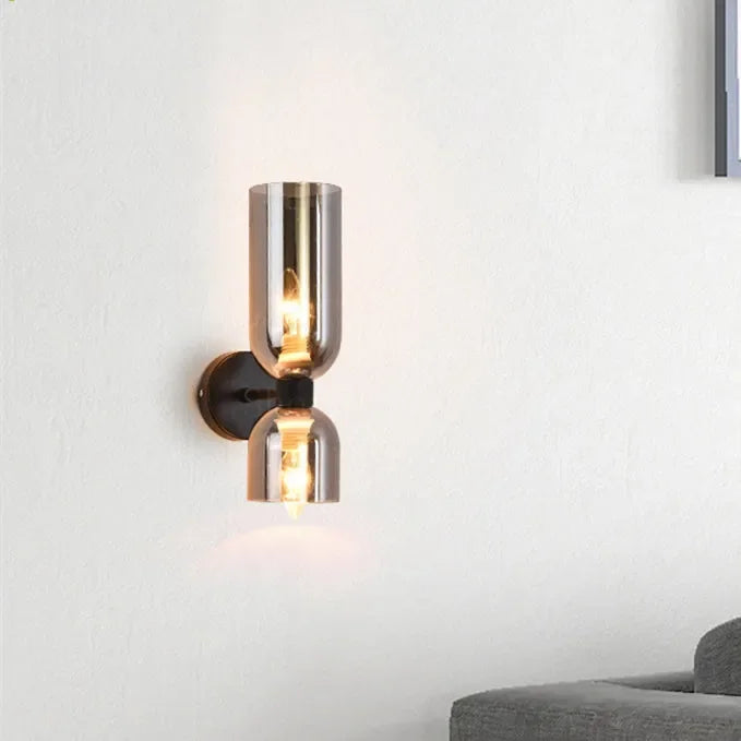 Elenorra Bello Wall Lamp Double Glass Shades, 5.5in x 13.8in