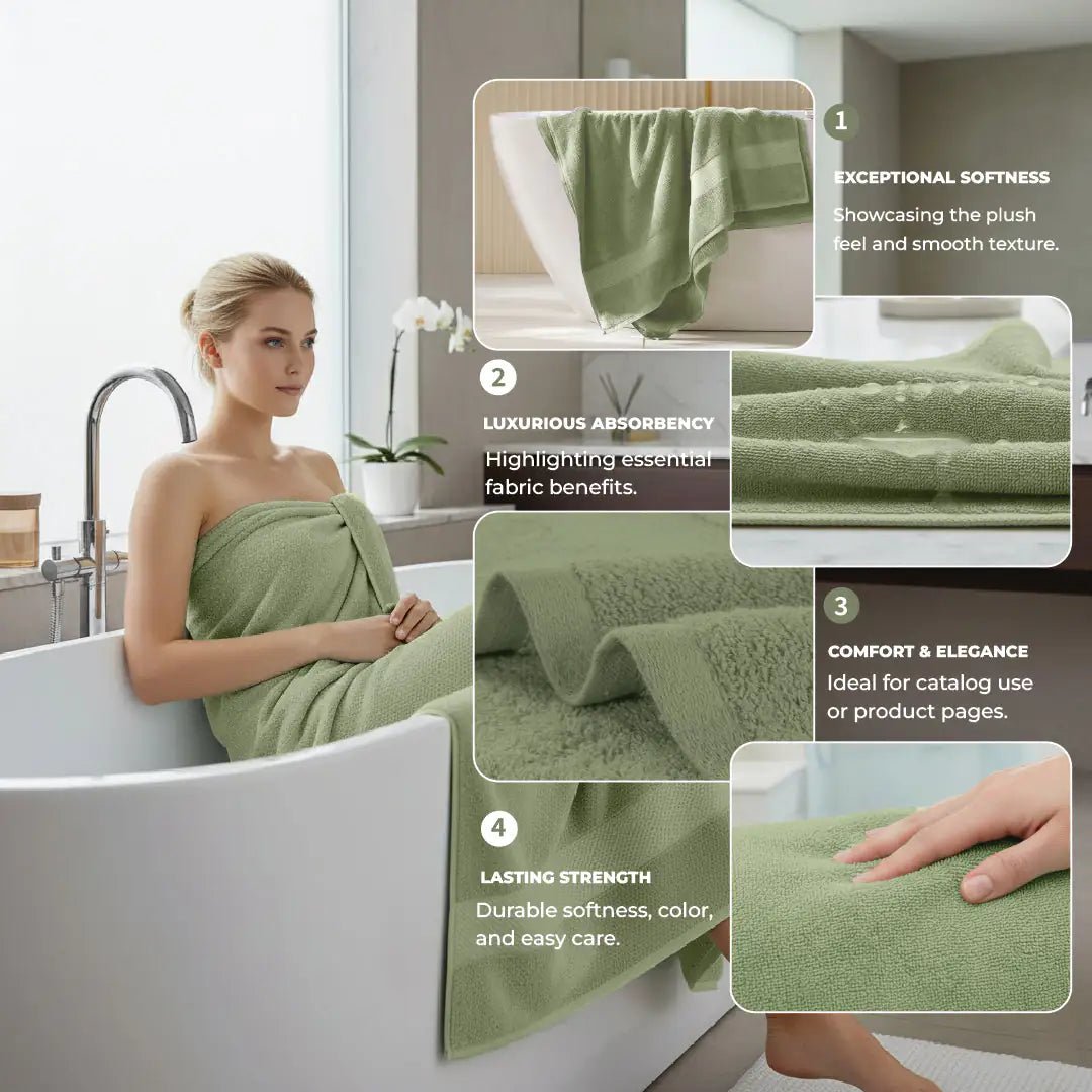 2 - Pack Jumbo Bath Towels, Extra Large 35 x 70 Inch - Towels - Hurbane Home