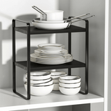 2 Tier Countertop Kitchen Shelf - Space Saving Organizer for Smart Storage - Kitchen Countertop Shelf - Hurbane Home