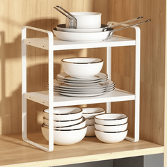 2 Tier Countertop Kitchen Shelf - Space Saving Organizer for Smart Storage - Kitchen Countertop Shelf - Hurbane Home