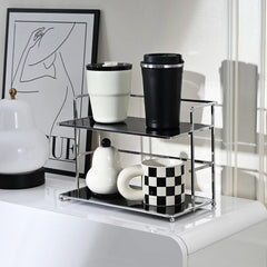 2 Tier Organizer - Multifunctional Household Kitchen Shelf with Double Layers - Hurbane Home