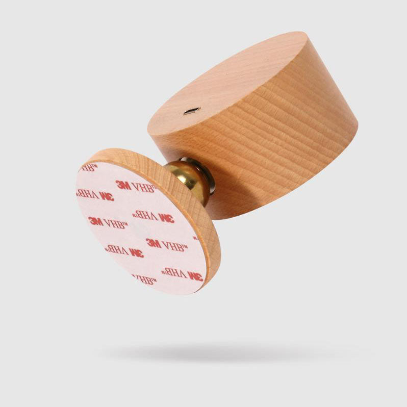 USB charging port on the underside of the wooden wall sconce
