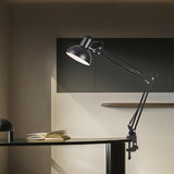 Spring-balanced arm joints of the swing arm lamp in detail