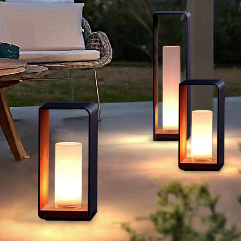 Modern Minimalist Landscape Lawn Light Stainless Steel Acrylic Square LED