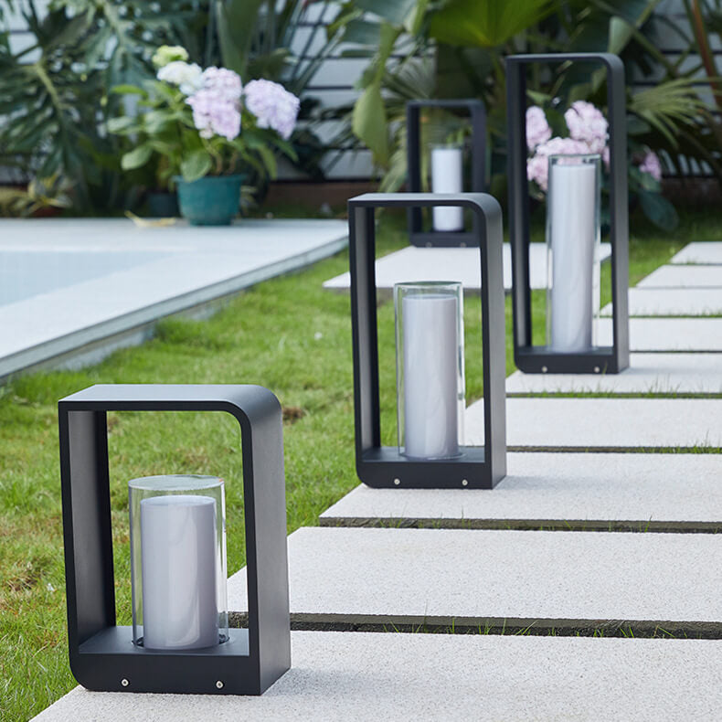 Modern Minimalist Landscape Lawn Light Stainless Steel Acrylic Square LED