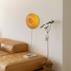 Round Glass Dimmable Wall Lamp Modern Donut LED Sconce