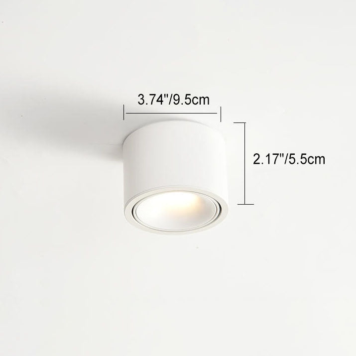 Modern Minimalist Round Adjustable LED Flush Mount Spotlight Aluminum 1-Light