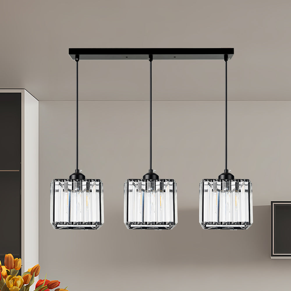 Lampsmodern-UK Multi-Head Glass Pendant Light Black for Kitchen