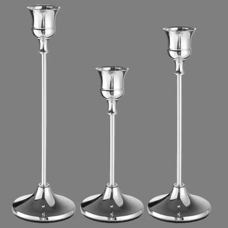 silver 3 piece candle holder