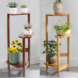 3 Tier Plant Stand – Bamboo Corner Display for Indoor Outdoor Spaces - Hurbane Home