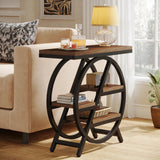 3 Tier Side Table – Tribesigns Rustic Storage with Geometric Metal Frame - Hurbane Home