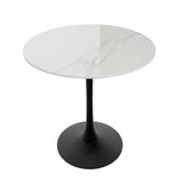 30 Inch Round Bistro Table with Pedestal Base – Stylish Stone Top for Outdoor or Indoor Use - Hurbane Home