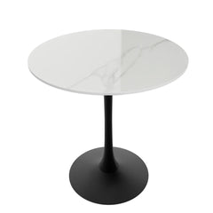 30 Inch Round Bistro Table with Pedestal Base – Stylish Stone Top for Outdoor or Indoor Use - Hurbane Home