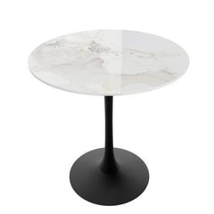 30 Inch Round Bistro Table with Pedestal Base – Stylish Stone Top for Outdoor or Indoor Use - Hurbane Home