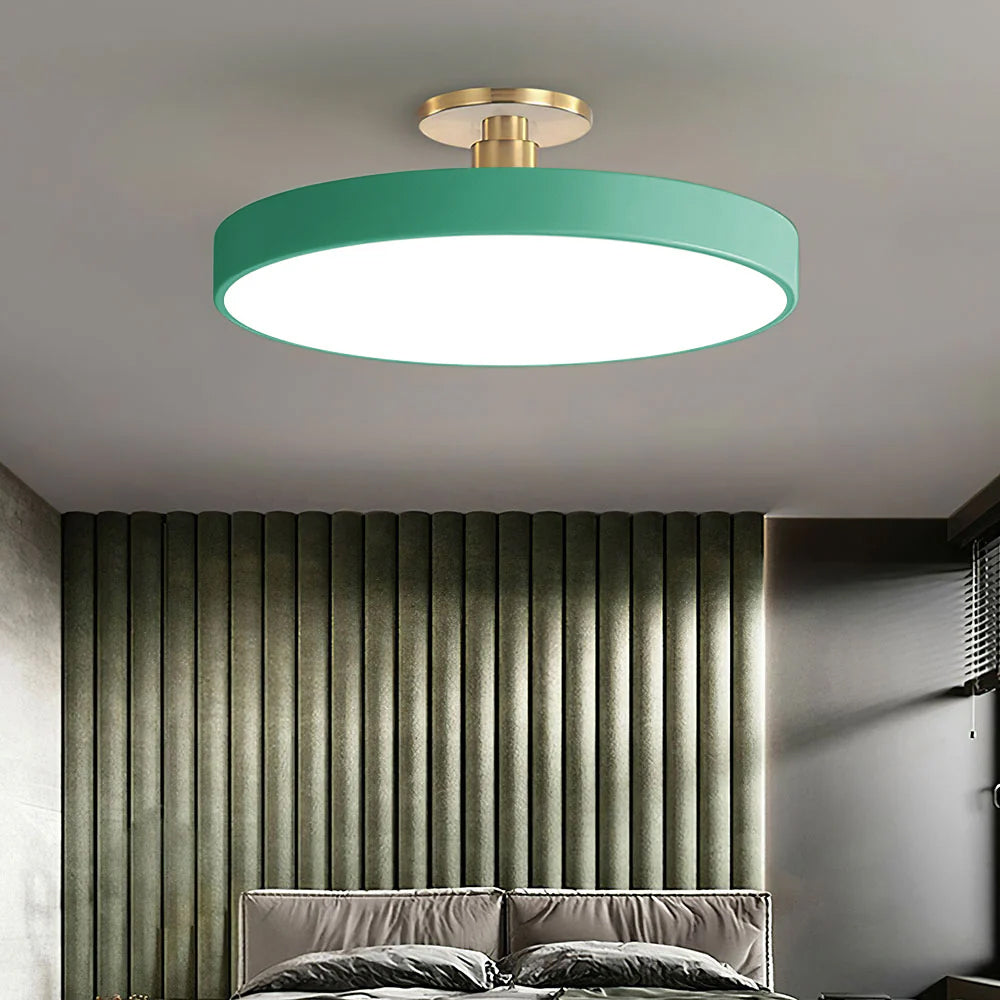 Lampsmodern-UK Circular LED Semi-Flush Ceiling Light 12in Acrylic