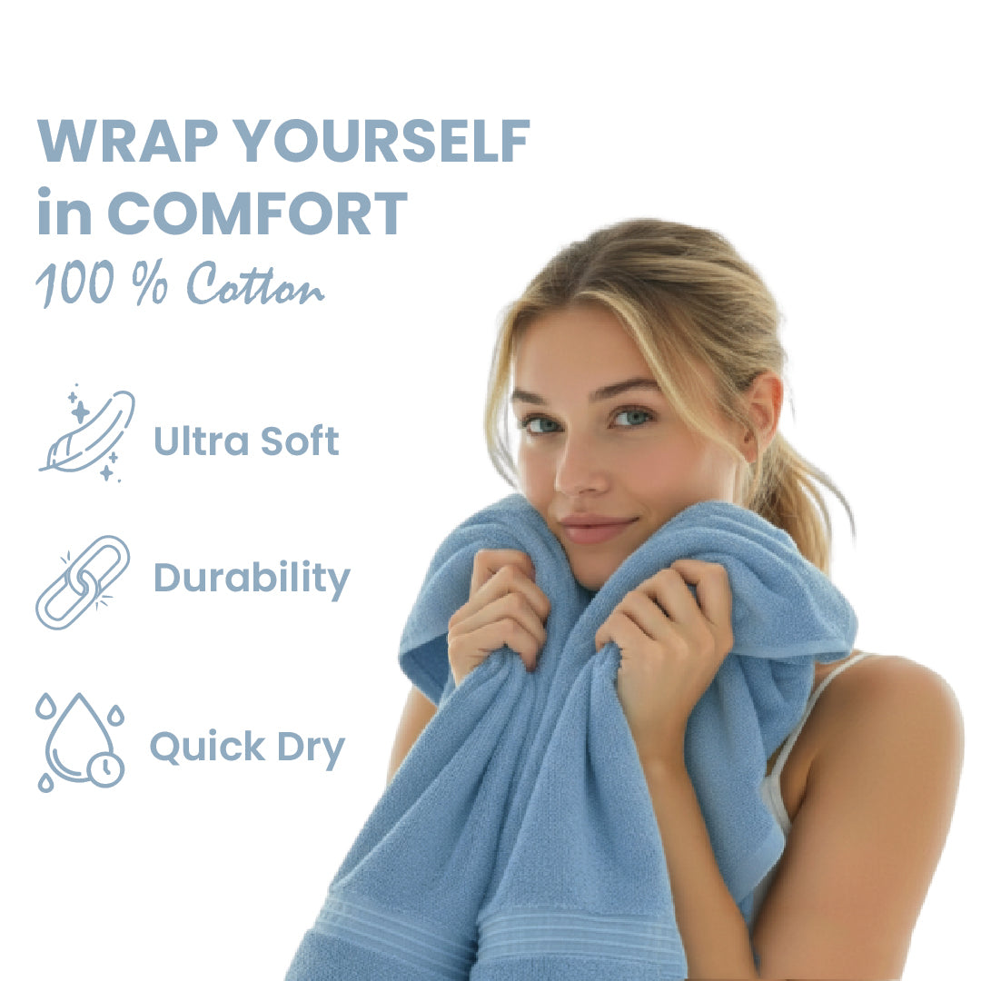Premium Bath Towel Sets – 100% Egyptian Cotton, 550 GSM, 4 and 8-Piece Sets