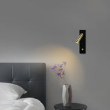 Black and copper reading wall light with two-tone metal finish