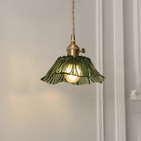 Lampsmodern-UK Retro Flower Glass Pendant Light Adjustable 59in Cord