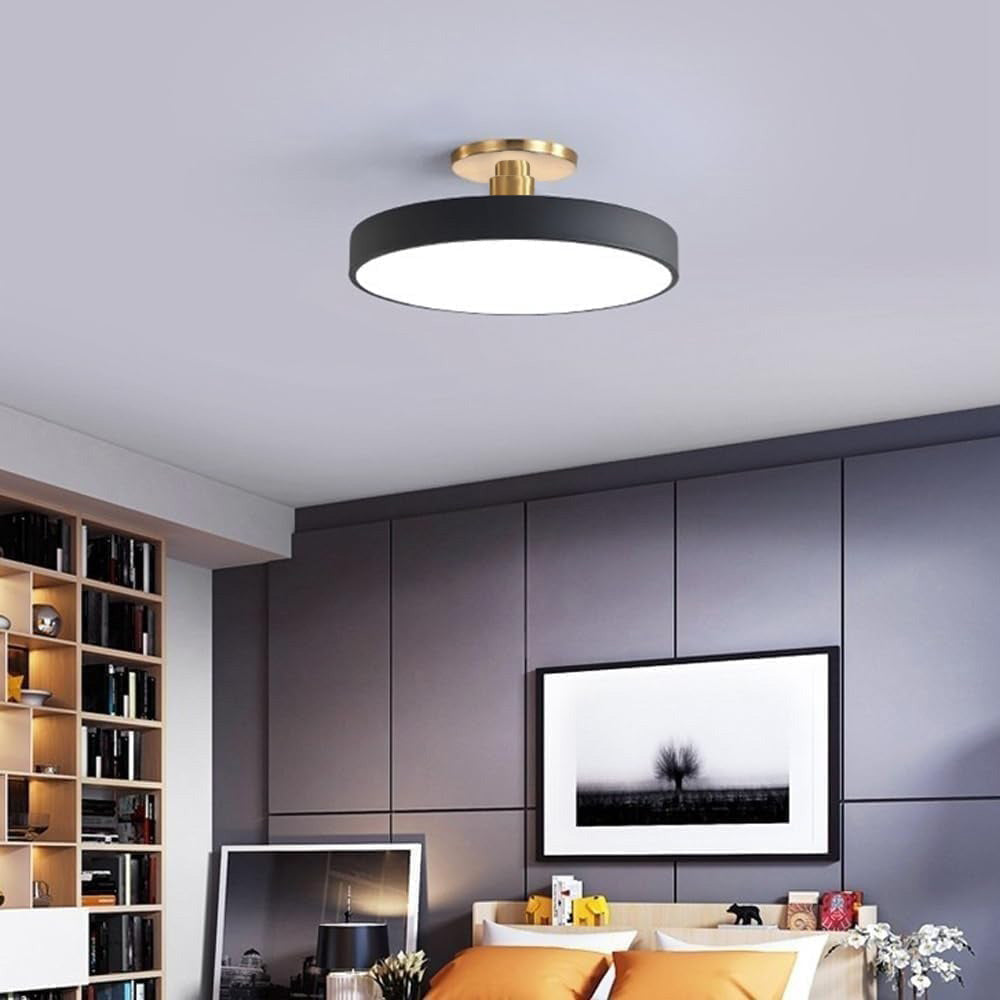 Lampsmodern-UK Circular LED Semi-Flush Ceiling Light 12in Acrylic