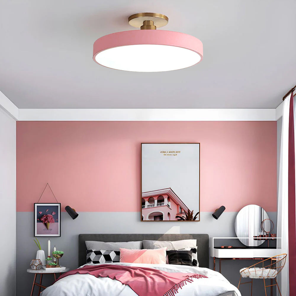 Lampsmodern-UK Circular LED Semi-Flush Ceiling Light 12in Acrylic