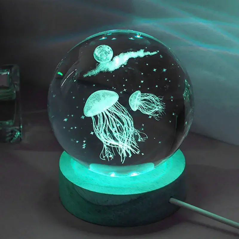 3D Jellyfish Lamp Night Light - Mesmerizing Ambient Decor with Realistic Motion - Jellyfish Lava Lamp - Hurbane Home