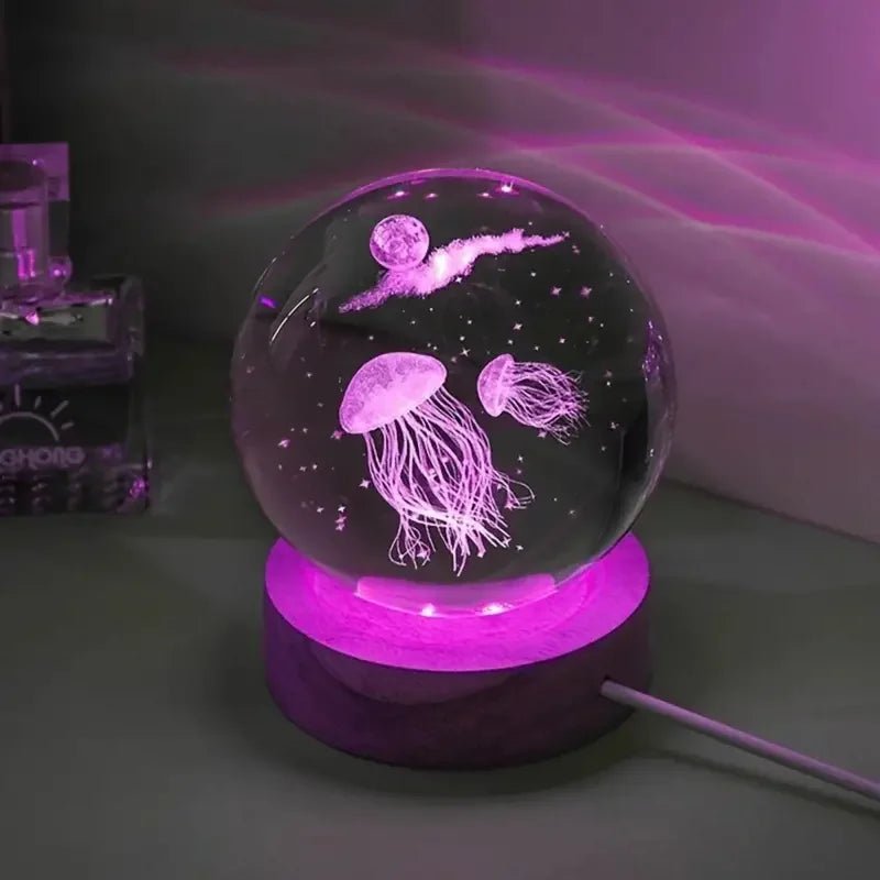 3D Jellyfish Lamp Night Light - Mesmerizing Ambient Decor with Realistic Motion - Jellyfish Lava Lamp - Hurbane Home