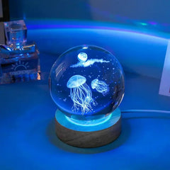 3D Jellyfish Lamp Night Light - Mesmerizing Ambient Decor with Realistic Motion - Jellyfish Lava Lamp - Hurbane Home