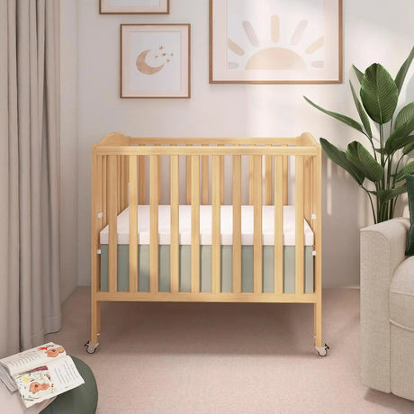 4 in 1 Convertible Wooden Baby Crib with Wheels - Compact, Portable Design - Wooden Baby Crib - Hurbane Home