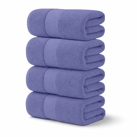 4 - Piece Extra Large Bath Sheets - 100% Cotton, 550 GSM, 35x70 Inch Towels - Bath Towels - Hurbane Home