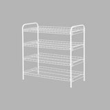 4 Tier Shoe Rack – 12 Pairs White Steel Wire Organizer for Entryway - Hurbane Home
