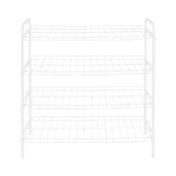 4 Tier Shoe Rack – 12 Pairs White Steel Wire Organizer for Entryway - Hurbane Home