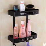 Wall-Mounted Stainless Steel Corner Shower Shelf Dual-Tier Soap Basket