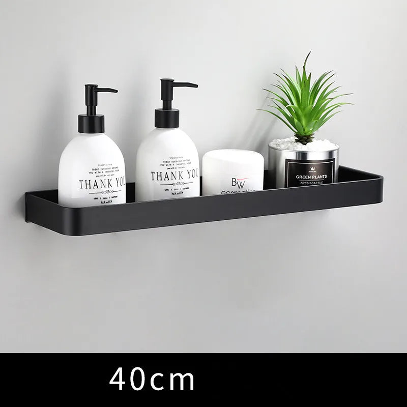Shelf Aluminum Black Bathroom Corner shelf Wall Mounted Black Aluminum bathroom Storage holder