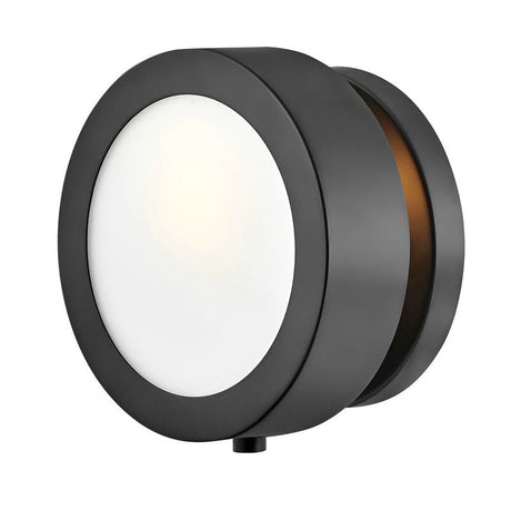Modern Etched Opal Glass Wall Sconce—Dimmable ADA-Compliant Circular Light