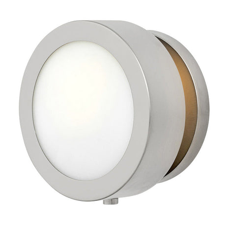 Modern Etched Opal Glass Wall Sconce—Dimmable ADA-Compliant Circular Light