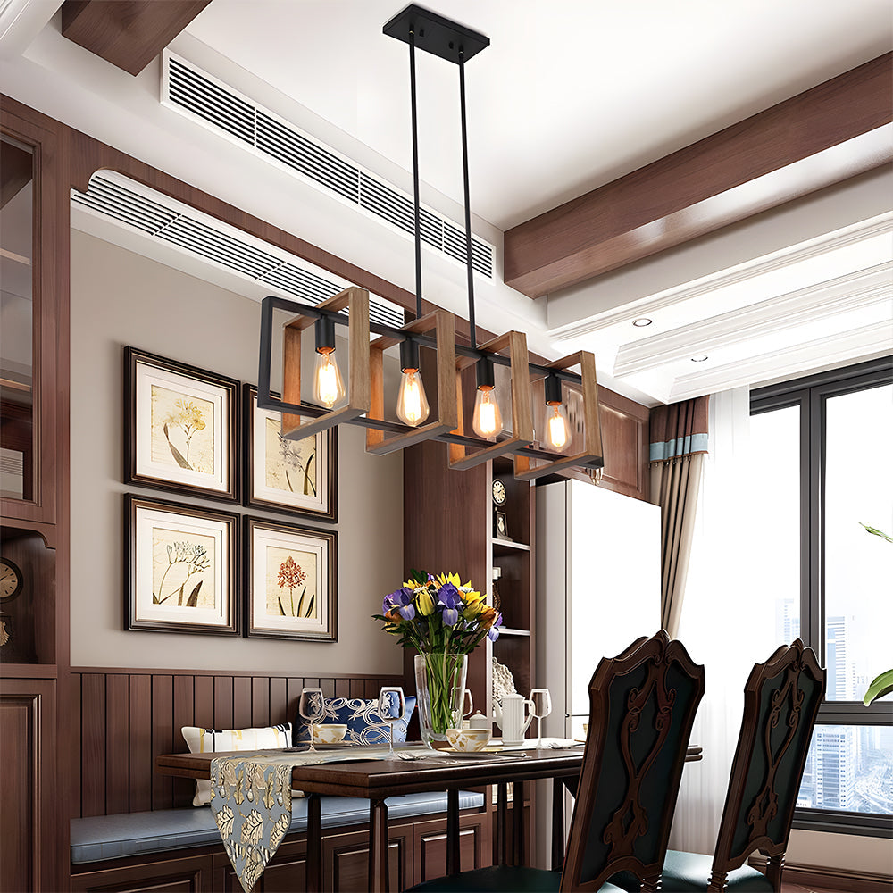 Lampsmodern-UK Iron And Wood Pendant Light Farmhouse Style